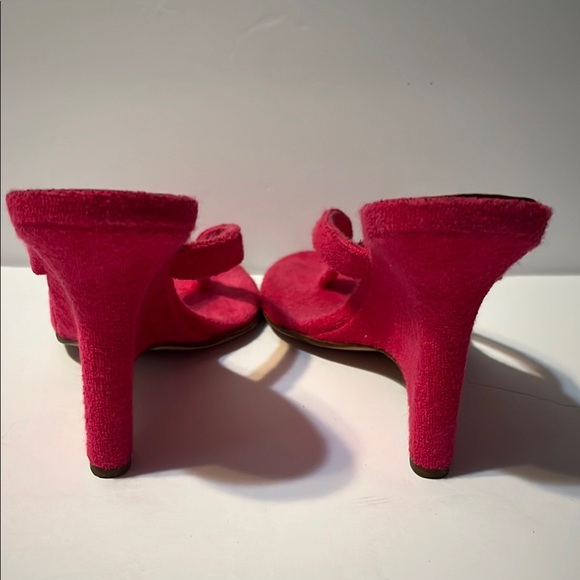 Jimmy Choo Pink Terry cloth sandal wedges. 4” wedge heels. - Picture 2 of 7